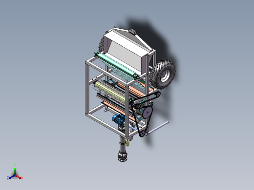 牵引式洋甘菊采收机正等轴测缩略图