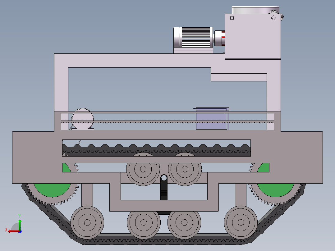 履带智能小车后视图