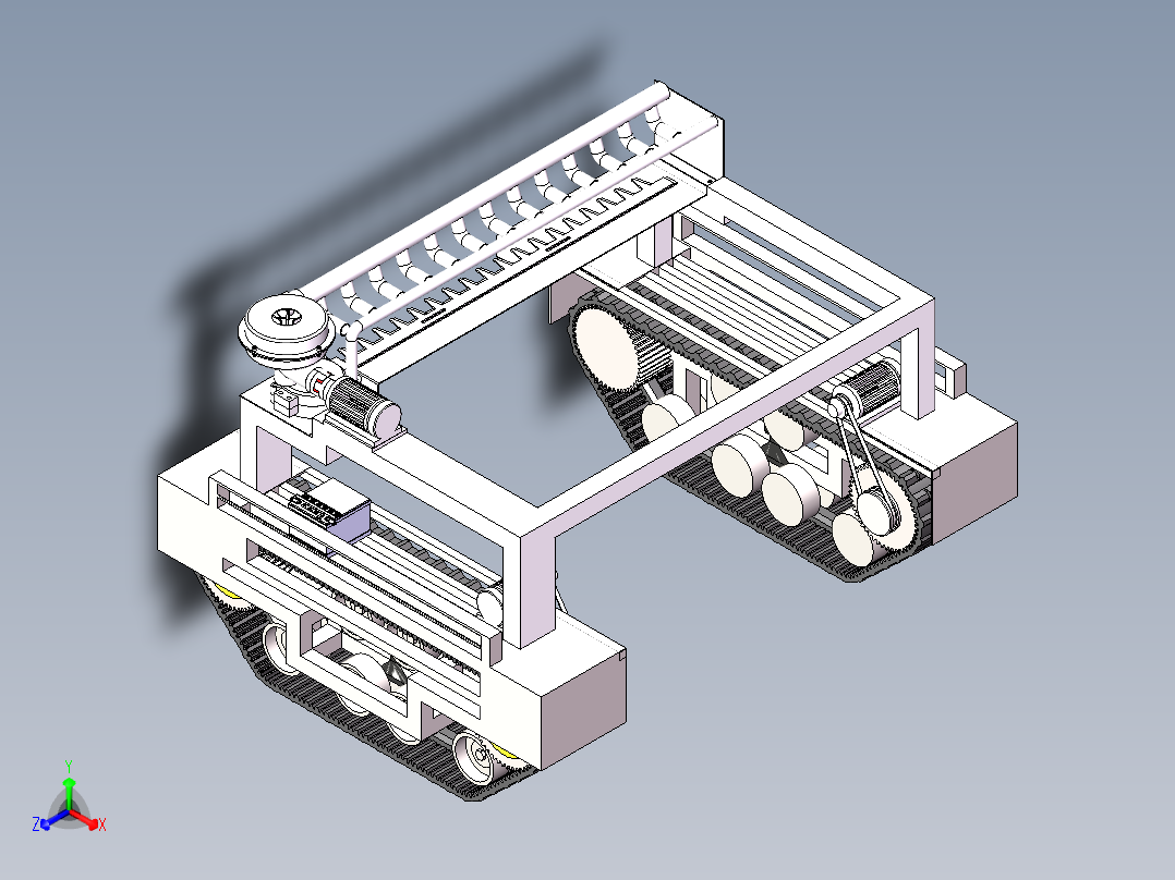 履带智能小车正等轴测图