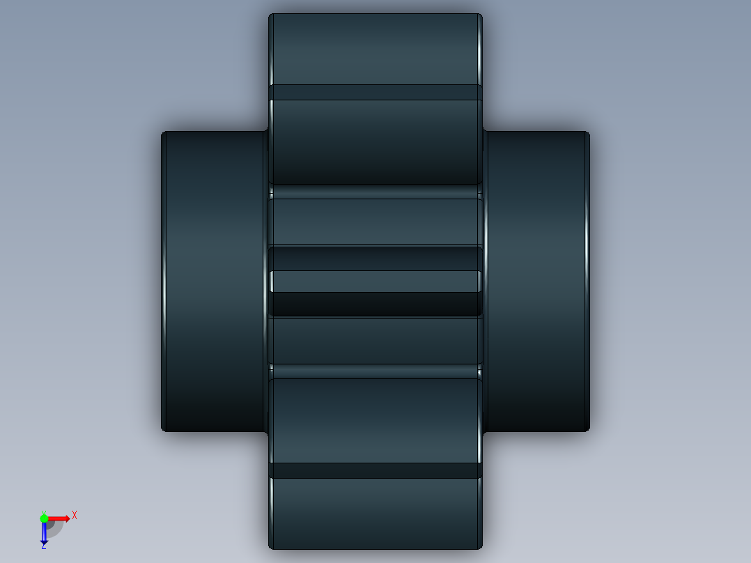 3647 - 4120181 Black Technic Gear 8 Tooth.STEP俯视图