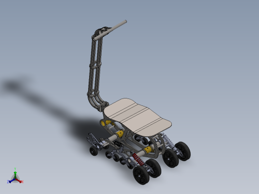 全地形履带越滑板车结构正等轴测缩略图