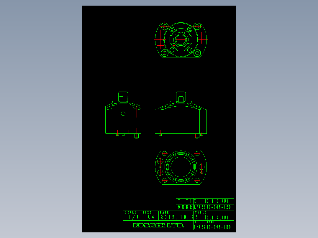 KOSMEKSFA2000-G0N-120多系列多零件图纸模型多系列多零件图纸模型