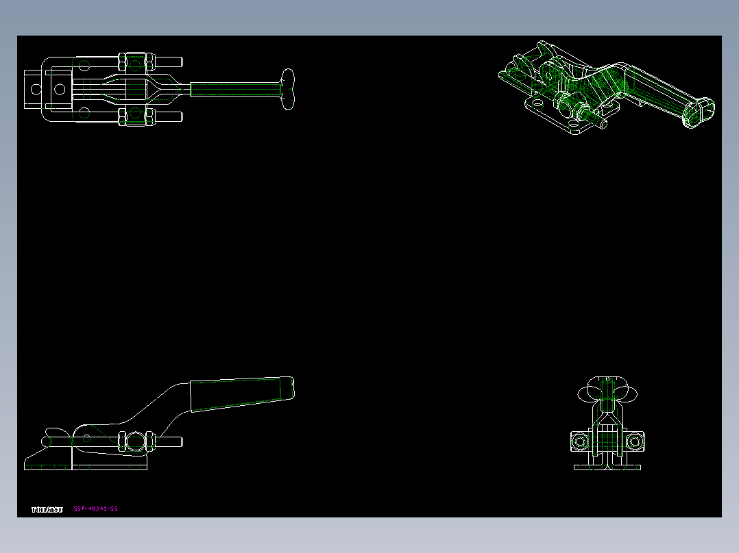 門閂式夾鉗SSP(A)-2D多系列多零件图纸模型