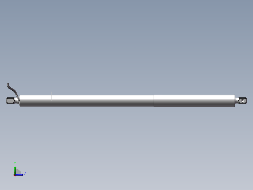 某款电动尾门撑杆结构图左视缩略图