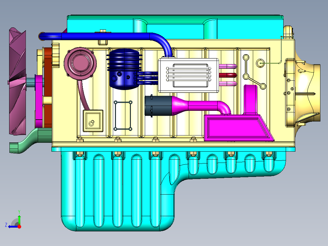 船舶和发电机组用柴油机右视图