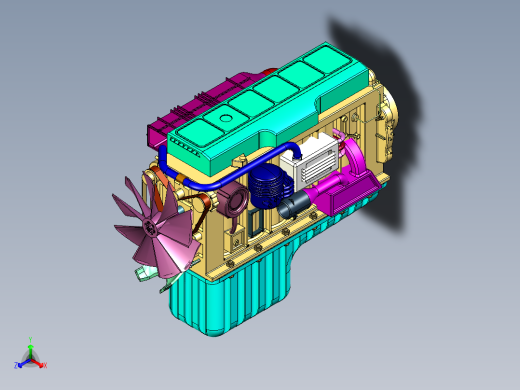 船舶和发电机组用柴油机正等轴测缩略图