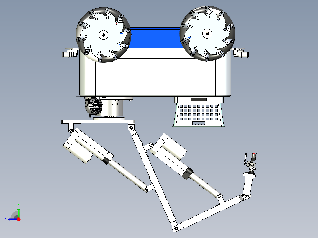 红枣采摘机装配体右视图