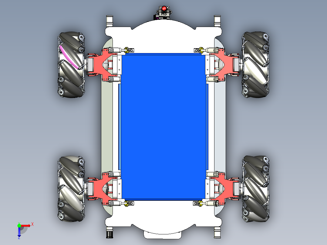 红枣采摘机装配体俯视图