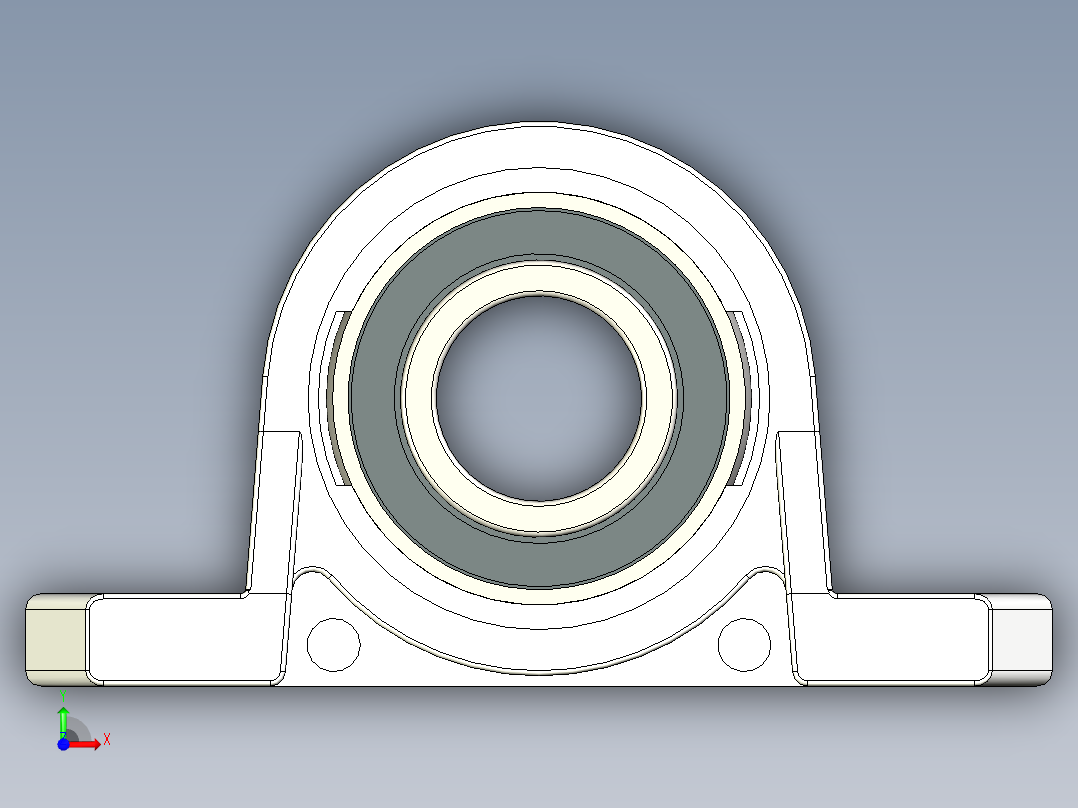 KP004立式轴承20mm自调心立式法兰轴承供前视图
