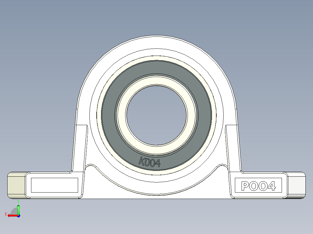 KP004立式轴承20mm自调心立式法兰轴承供后视图