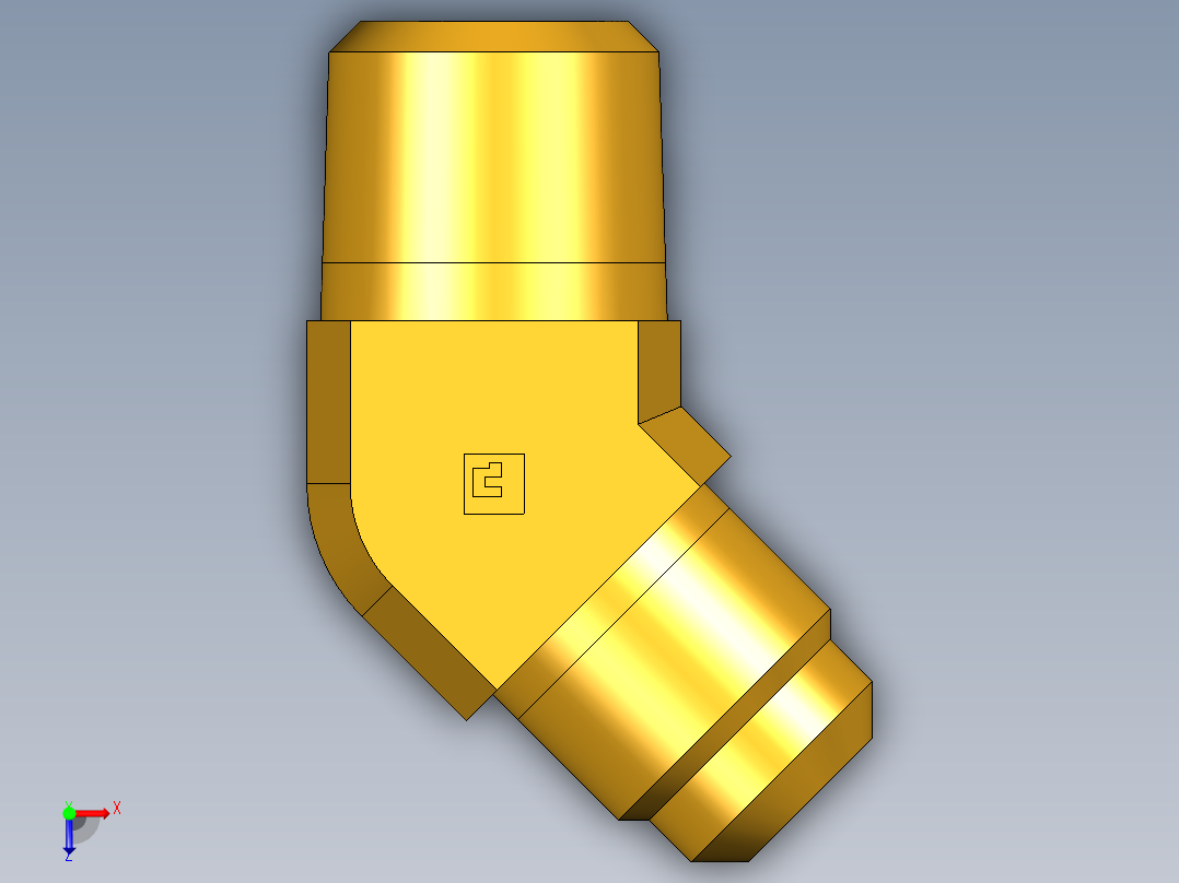 扩口式工业通用硬管接头45Deg Elbow 159F-8-8俯视图