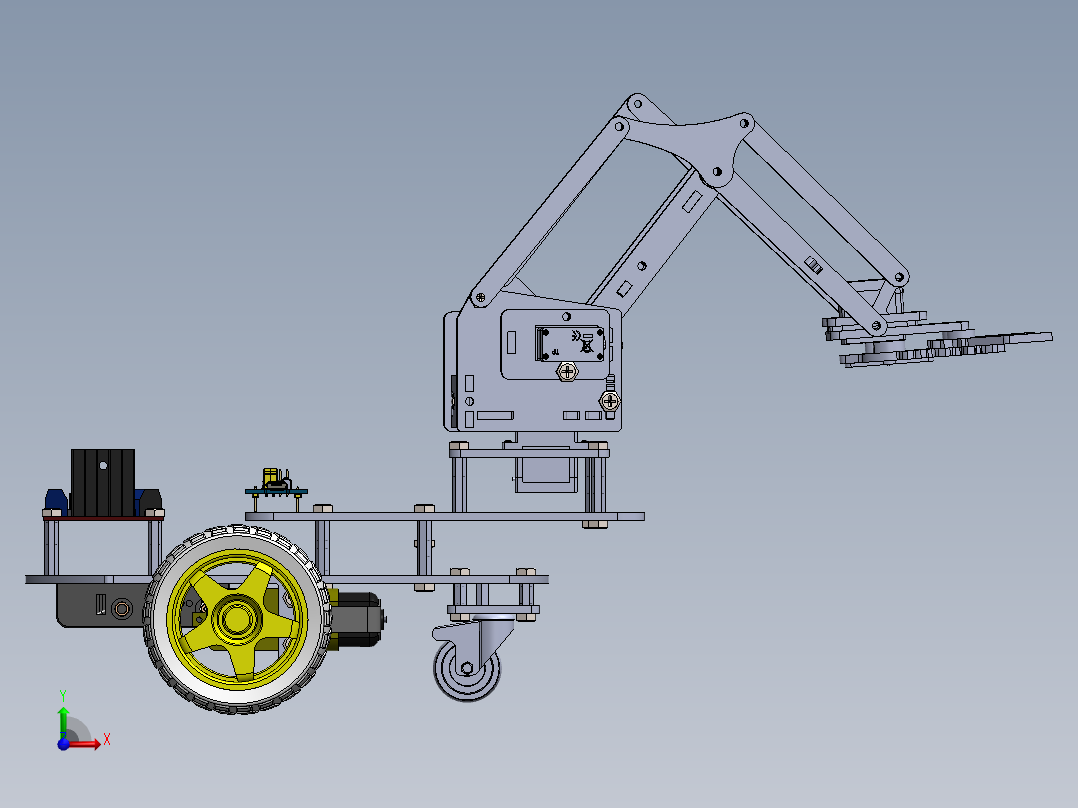智能小车-+机械臂前视图