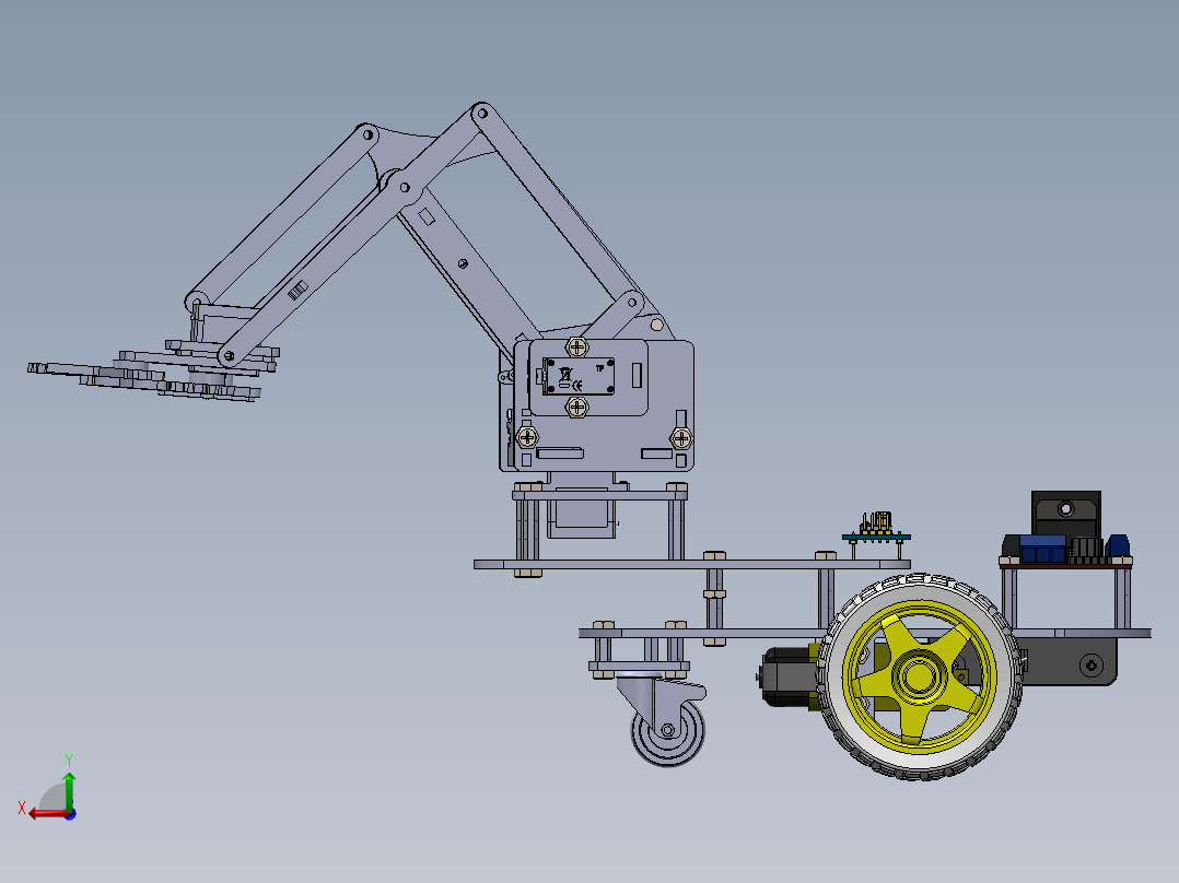 智能小车-+机械臂后视图