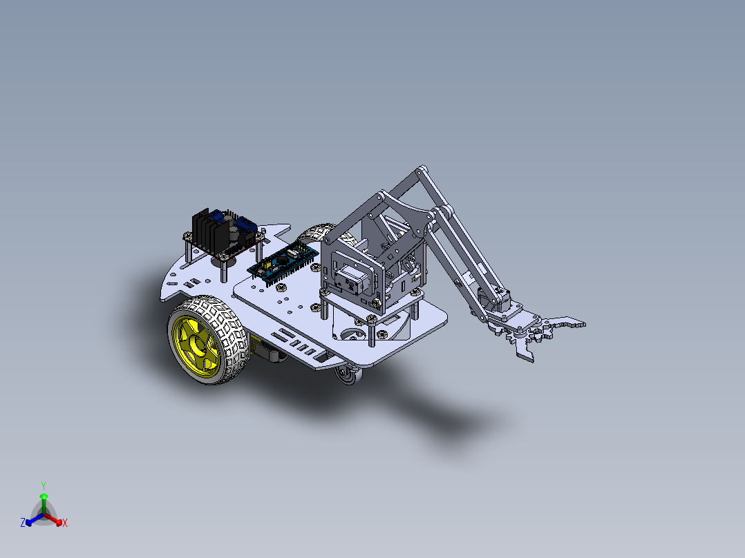 智能小车-+机械臂正等轴测图