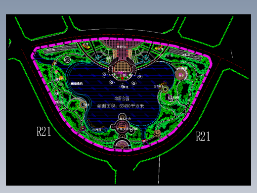 人工湖公园规划平面图