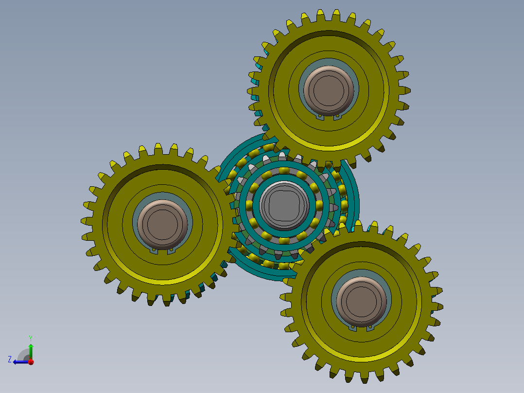 二级行星齿轮减速器（sw12可编辑+cad+仿真视频）右视图