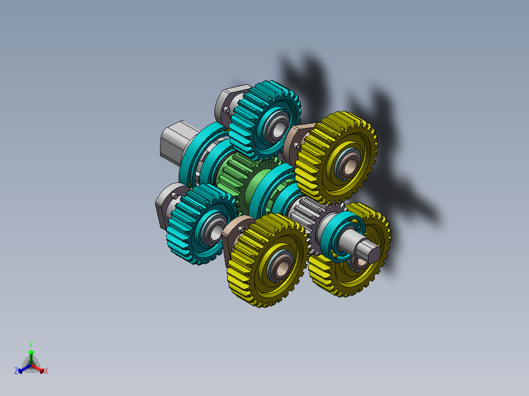 二级行星齿轮减速器（sw12可编辑+cad+仿真视频）正等轴测图