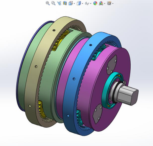 二级行星齿轮减速器（sw12可编辑+cad+仿真视频）