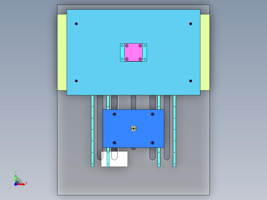双工位交替压装平台前视图