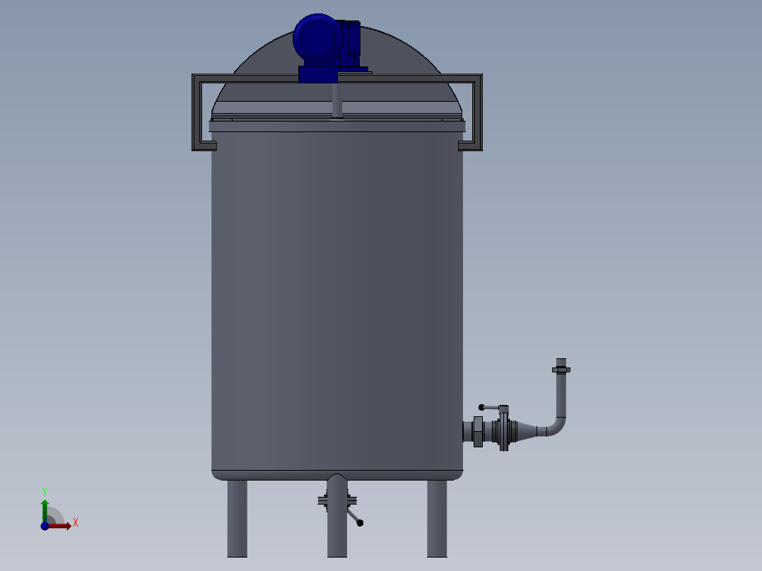压力容积、过滤沙漏器（罐）前视图