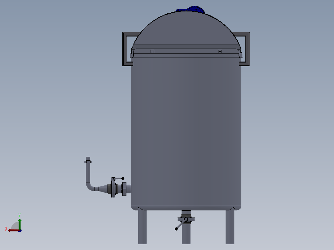 压力容积、过滤沙漏器（罐）后视图