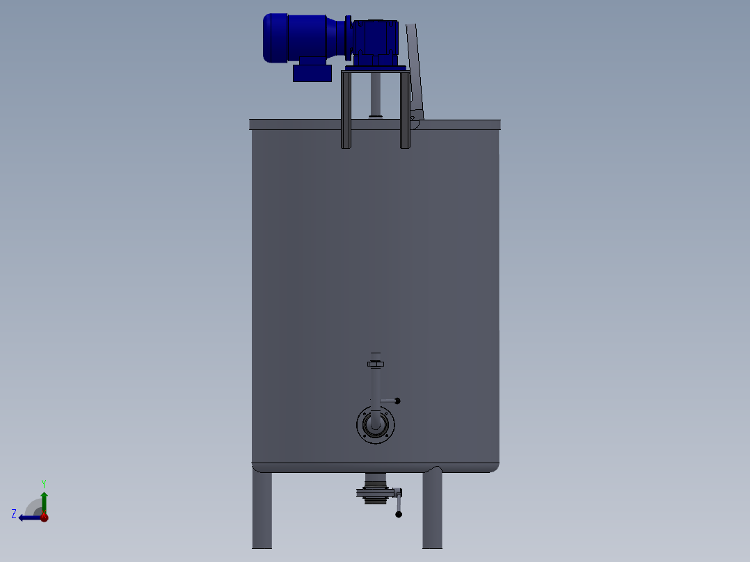 压力容积、过滤沙漏器（罐）右视图