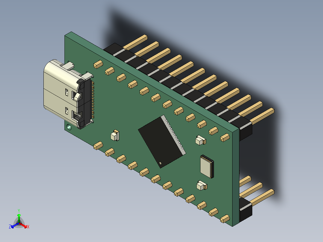 A0003237-Arduino Pro Micro V3 (Leonardo)电路板正等轴测图