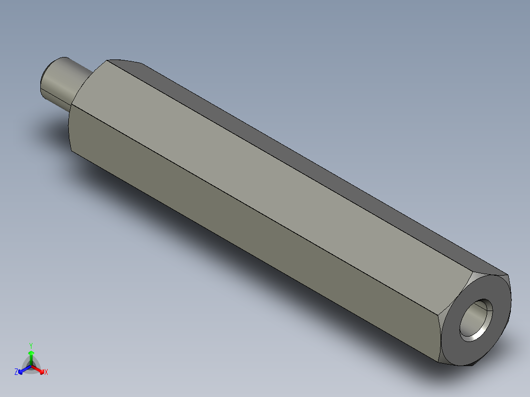 六角支柱PLSBG17-90-M8-N8正等轴测图