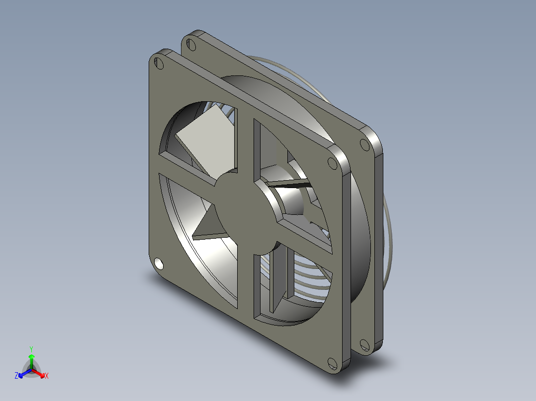 轴流风扇92X92X25主视图