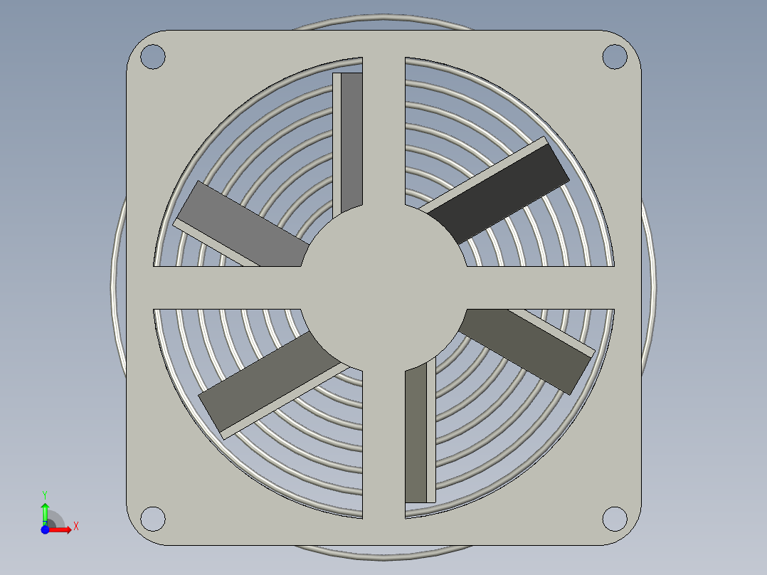 轴流风扇92X92X25前视图
