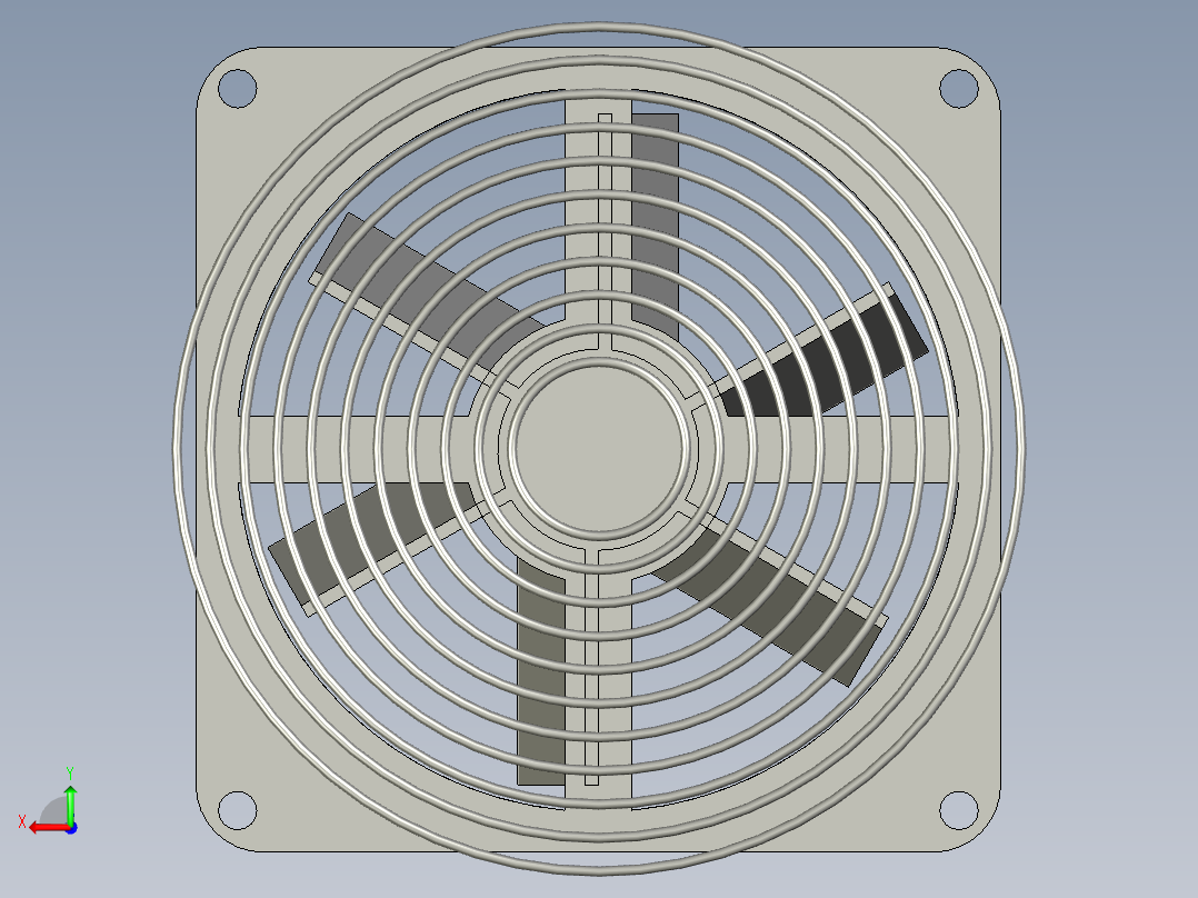 轴流风扇92X92X25后视图
