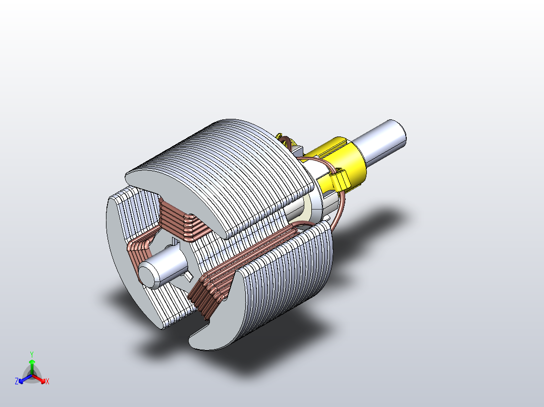 转子是电动机、发电机或交流发电机中电磁系统的运动部件主视图