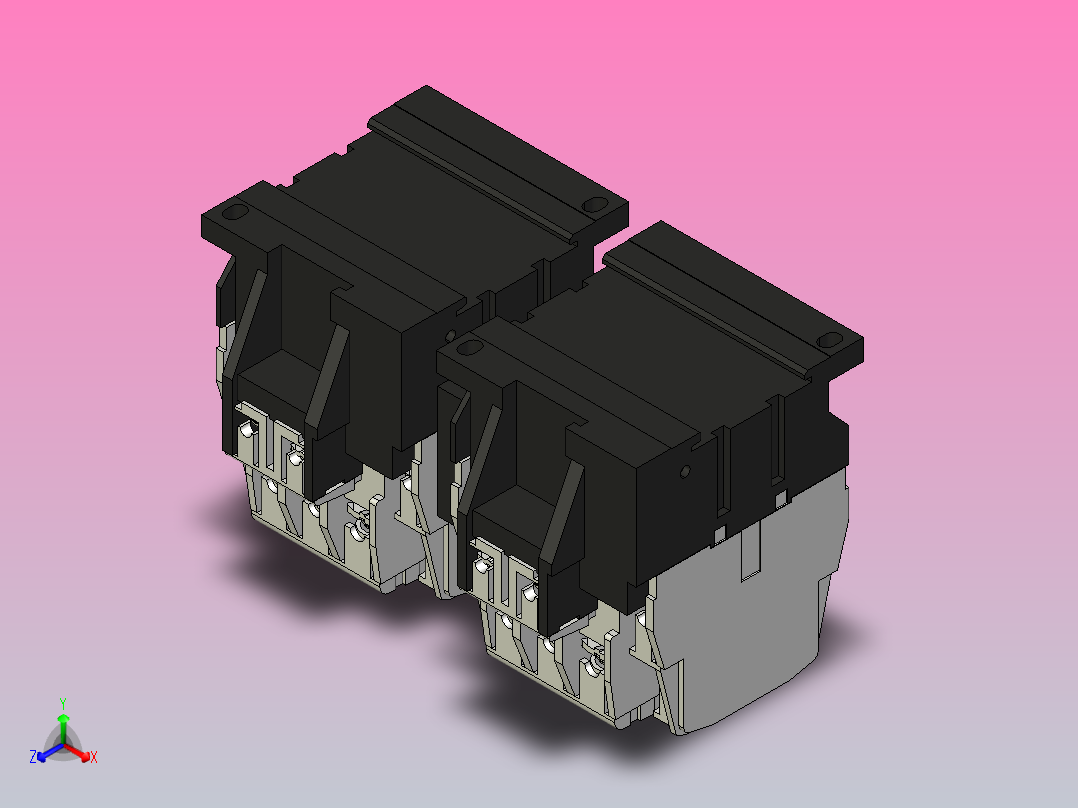 双接触器S-T21三菱电机正等轴测图