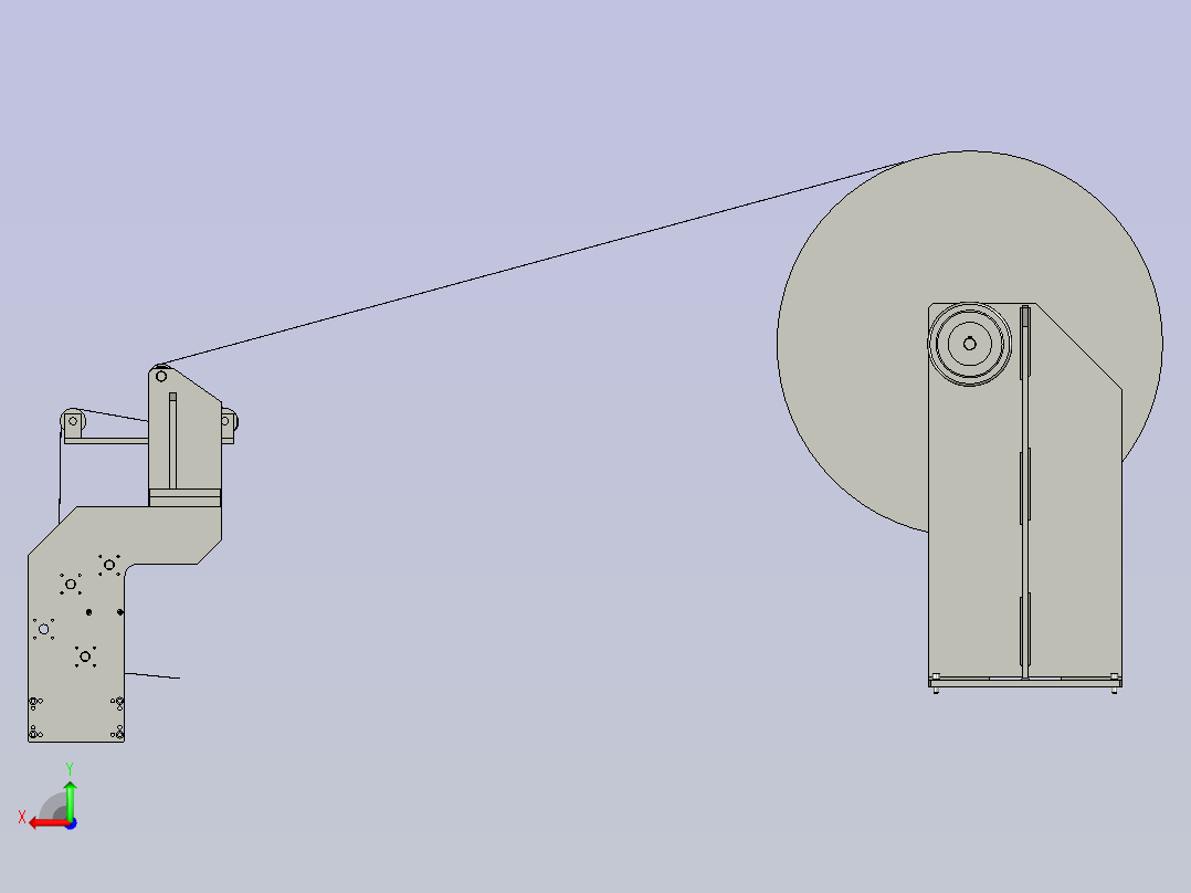 YHTB0005布料放卷装置后视图