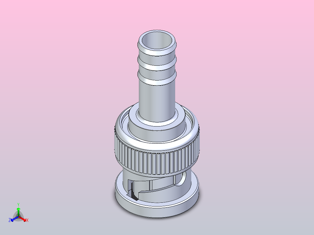 公同轴连接器主视图
