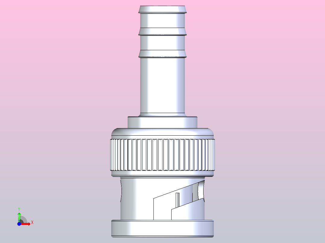 公同轴连接器前视图