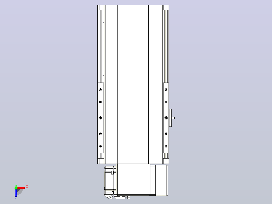 皮带直线轴半封闭可选导轨TPA-HNB-202D-140-L100-RP-Y-P75-N3俯视图