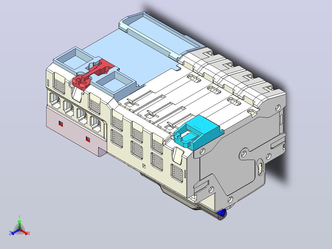 NB1L-40 4P剩余电流动作断路器三维模型202010主视图
