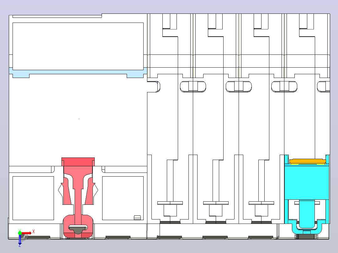 NB1L-40 4P剩余电流动作断路器三维模型202010俯视图