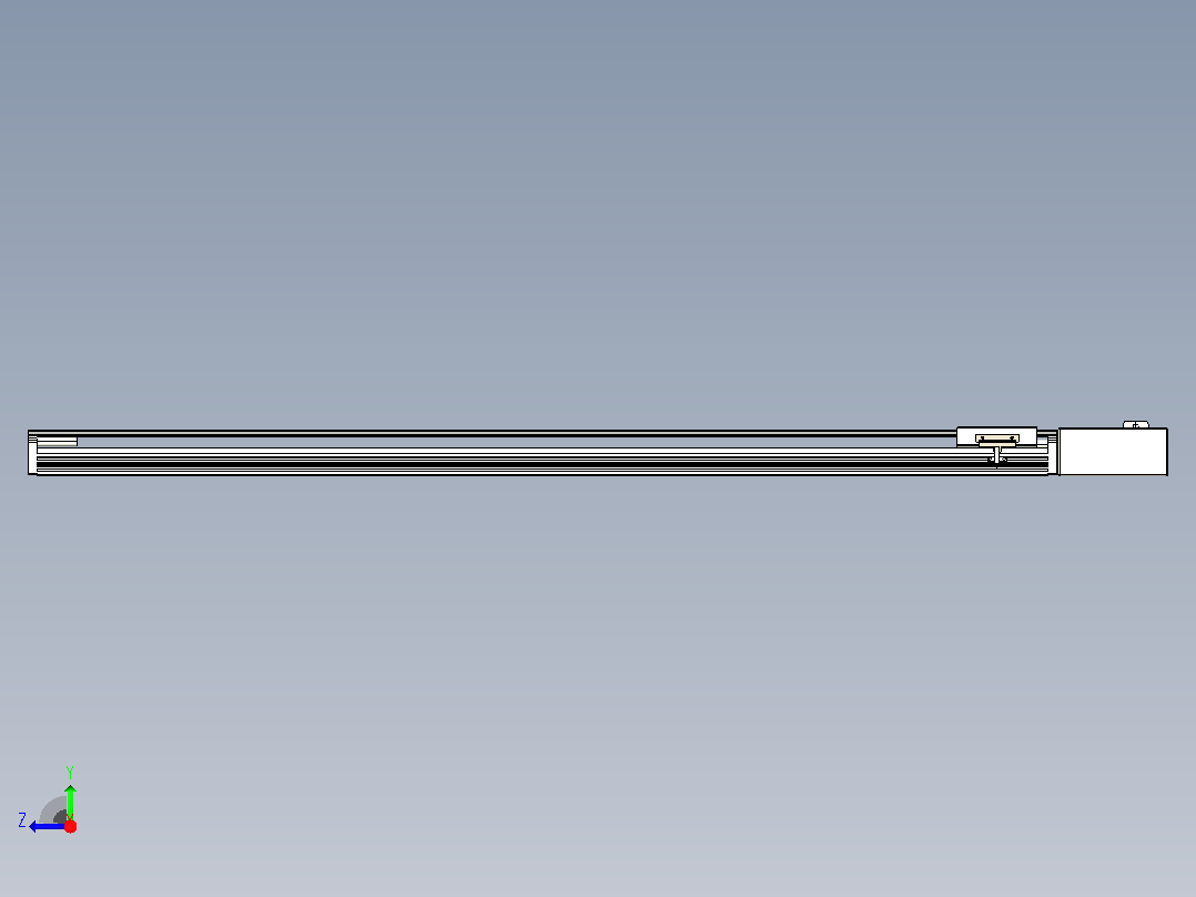 皮带直线轴半封闭可选导轨TPA-HNB-105D-90-L1200-ML-Y-P20-N3右视图