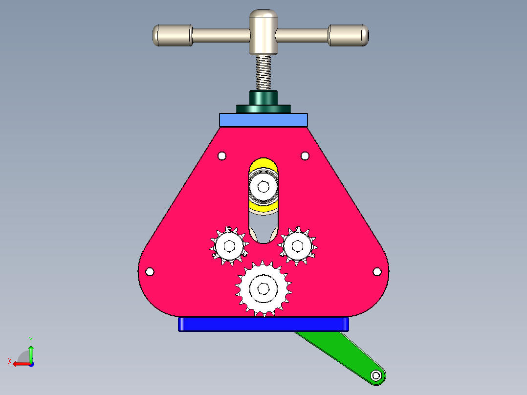 机床手动控制机构后视图