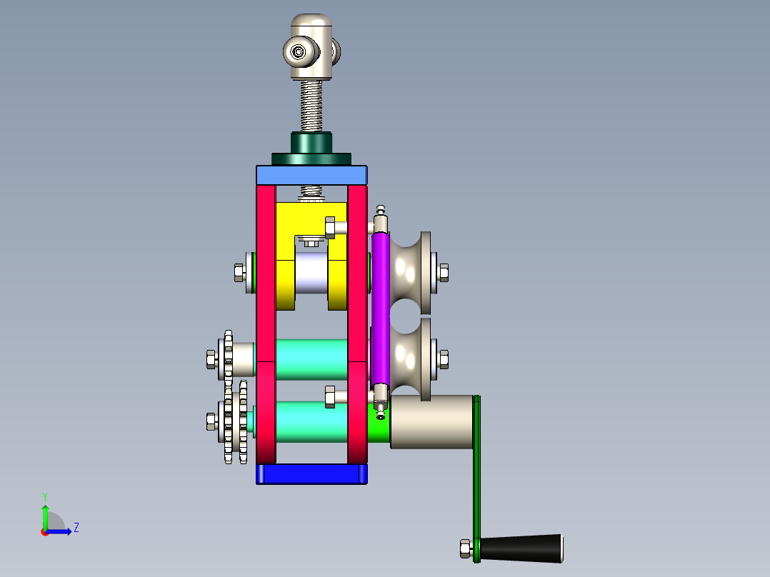机床手动控制机构左视图