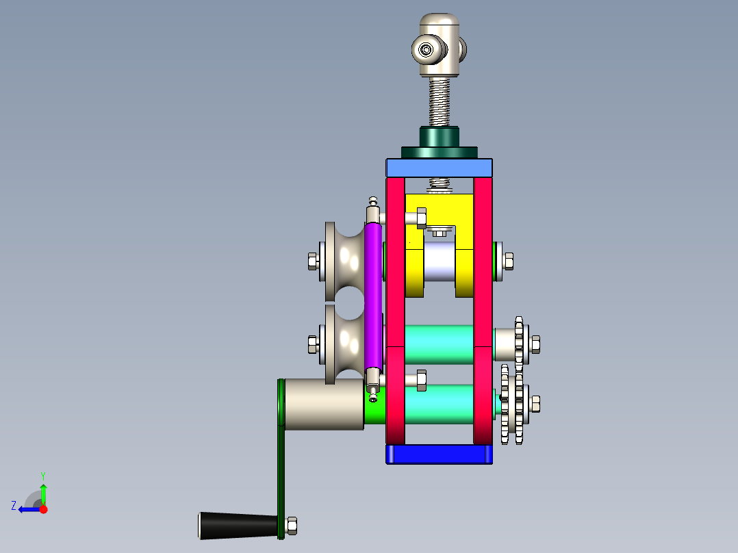 机床手动控制机构右视图