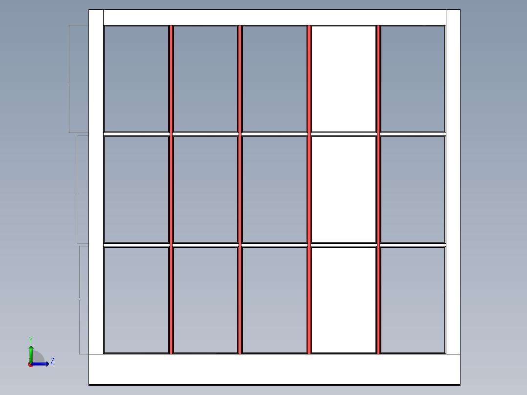 solidworks 木制风雨窗左视图
