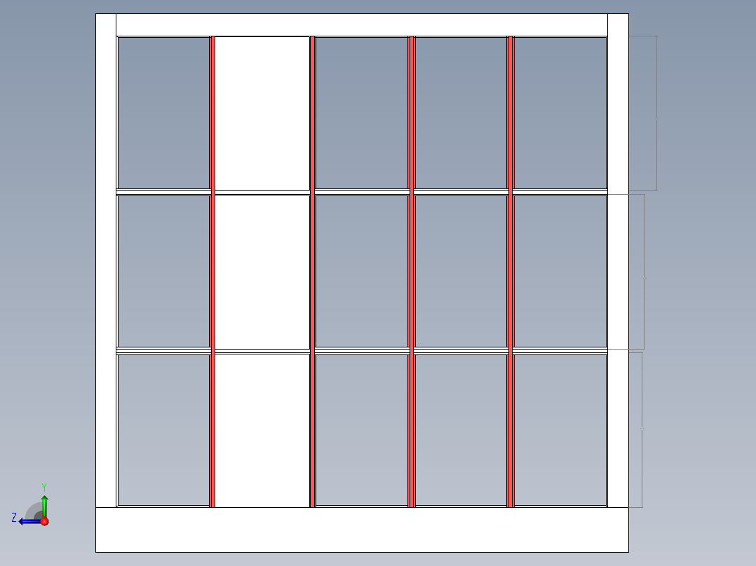 solidworks 木制风雨窗右视图