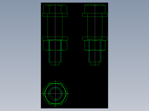 组合螺栓三视图