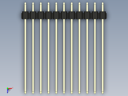 彩色公头100mil（2.54mm）系列-DS1021_black_2x11p_100mil_Type43_rev1.0俯视缩略图