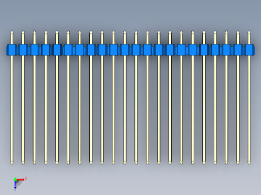 彩色公头100mil（2.54mm）系列-DS1021_blue_2x22p_100mil_Type43_rev1.0俯视缩略图