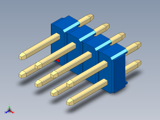 彩色公头100mil（2.54mm）系列-DS1021_blue_2x04p_100mil_Type1_rev1.0