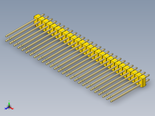 彩色公头100mil（2.54mm）系列-DS1021_yellow_2x27p_100mil_Type19_rev1.0
